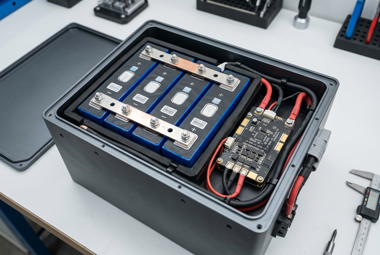Ampereon 12V 100Ah Prismatic LiFePO4 Inverter Battery Pack