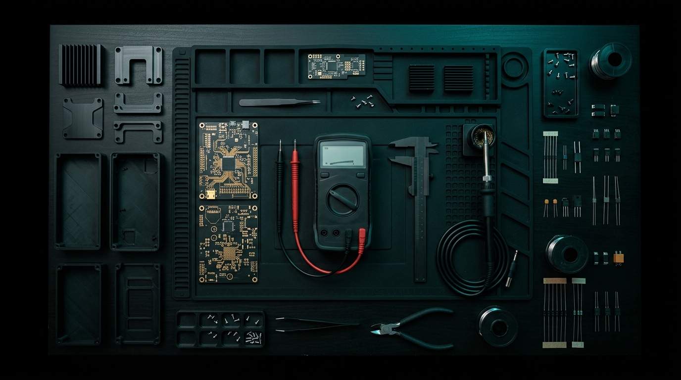 SN Energy Labs prototyping and research workbench with test instruments
